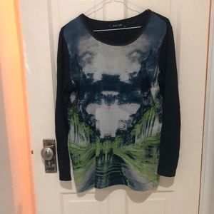 Marc Aurel tunic t shirt in blue, green and white